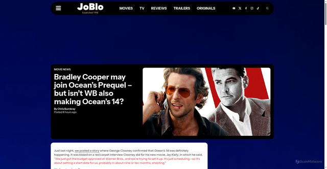 Security scan screenshot of https://www.joblo.com/bradley-cooper-may-join-oceans-prequel-but-isnt-wb-also-making-oceans-14/