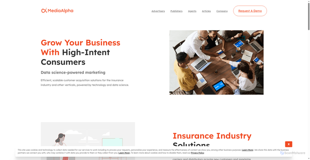 Security scan screenshot of https://mediaalpha.com