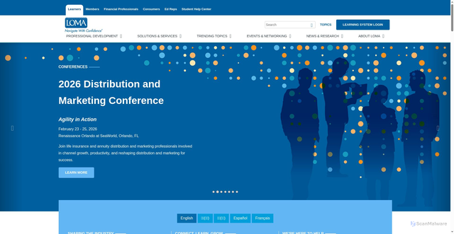 Security scan screenshot of https://loma.org
