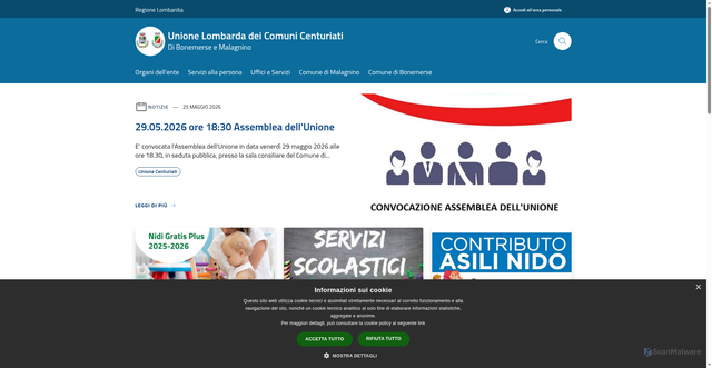Security scan screenshot of https://www.unionecenturiati.cr.it