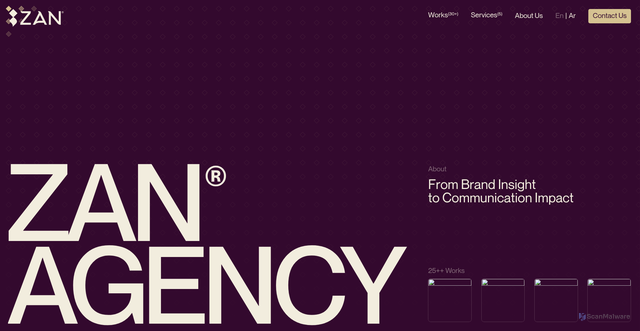 Security scan screenshot of https://www.zanagency.com