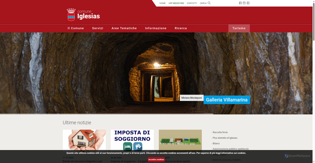 Security scan screenshot of https://www.comune.iglesias.ca.it/it/index.html