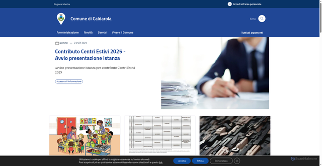 Security scan screenshot of https://www.comune.caldarola.mc.it/