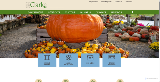 Security scan screenshot of https://clarkecounty.gov/