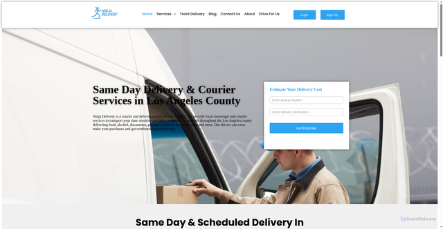 Security scan screenshot of https://www.ninjadelivery.com/