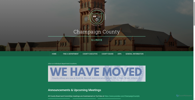 Security scan screenshot of https://champaigncountyil.gov/