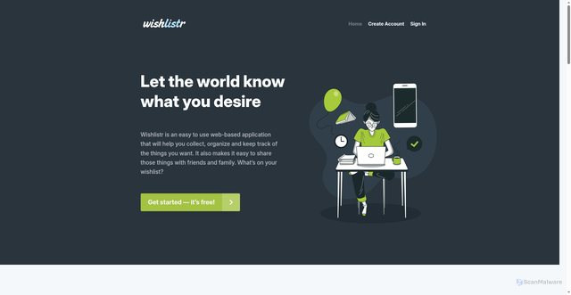 Security scan screenshot of https://www.wishlistr.com