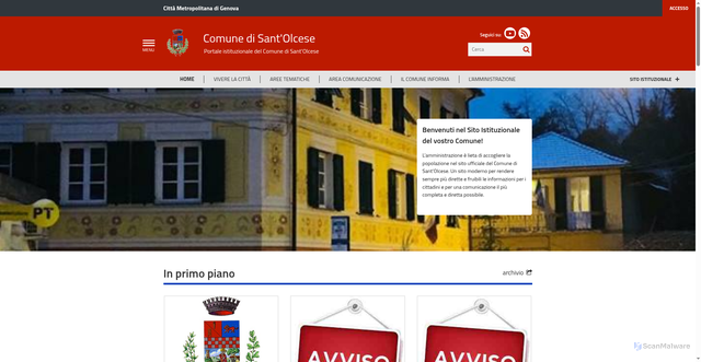 Security scan screenshot of https://www.comune.santolcese.ge.it/