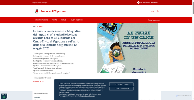 Security scan screenshot of https://www.comune.vigolzone.pc.it