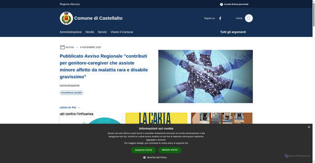 Security scan screenshot of https://www.comune.castellalto.te.it/it