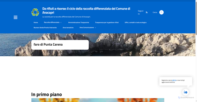 Security scan screenshot of https://www.anacapriservizi.it/