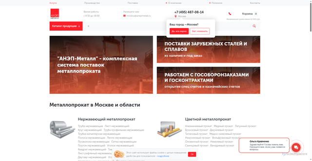 Security scan screenshot of https://anepmetall.ru