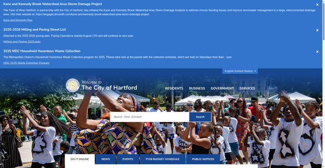 Security scan screenshot of https://www.hartfordct.gov/