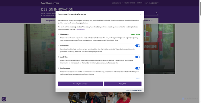 Security scan screenshot of https://design.northwestern.edu