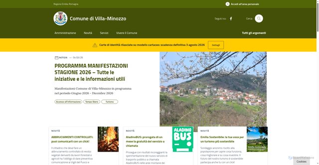 Security scan screenshot of https://www.comune.villa-minozzo.re.it
