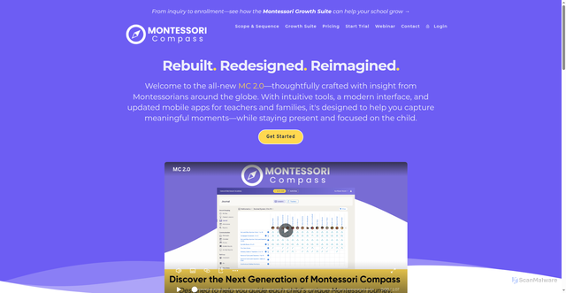 Security scan screenshot of https://montessoricompass.com