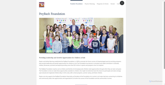 Security scan screenshot of https://www.peytonmanning.com/