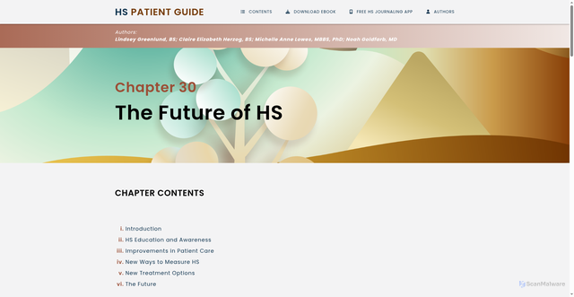 Security scan screenshot of https://hspatientguide.com/guide/the-future-of-hs/