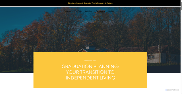 Security scan screenshot of https://elevaterecoveryhomes.com/transition-to-independent-living/