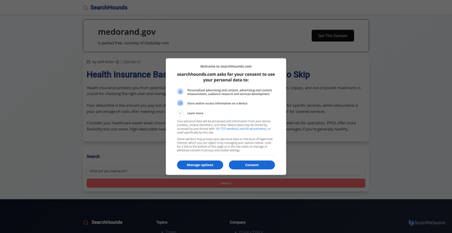 Security scan screenshot of https://medorand.gov/