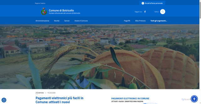 Security scan screenshot of https://www.comune.botricello.cz.it/