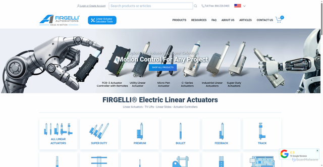 Security scan screenshot of https://www.firgelliauto.com/