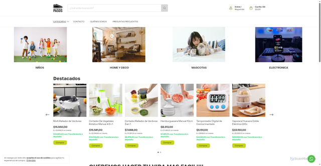 Security scan screenshot of http://pasos.ar/
