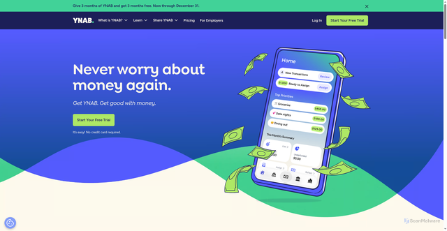 Security scan screenshot of https://youneedabudget.com
