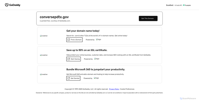 Security scan screenshot of https://conversepdtx.gov/