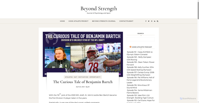 Security scan screenshot of https://beyondstrength.net/2020/04/26/the-curious-case-of-benjamin-bartch/