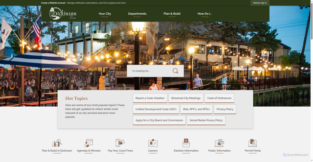 Security scan screenshot of https://dickinsontexas.gov/