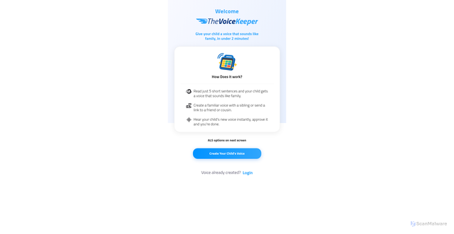 Security scan screenshot of https://app.thevoicekeeper.com