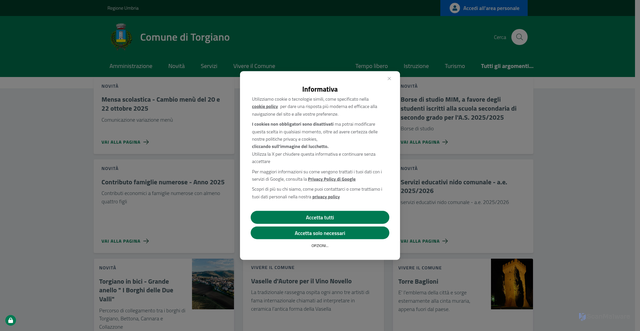 Security scan screenshot of https://www.comune.torgiano.pg.it/