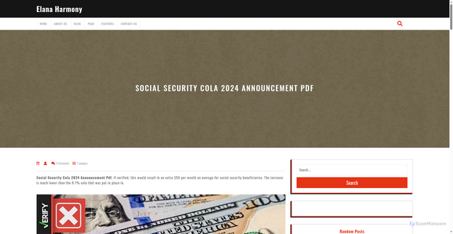 Security scan screenshot of https://tyneychrista.pages.dev/tlijudm-social-security-cola-2024-announcement-pdf-images-agchboo/