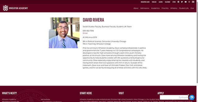 Security scan screenshot of https://wheatonacademy.org/directory/david-rivera/