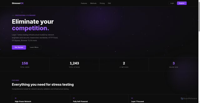 Security scan screenshot of api.stressercx.ru