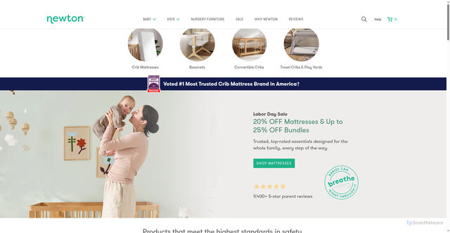 Security scan screenshot of https://www.newtonbaby.com