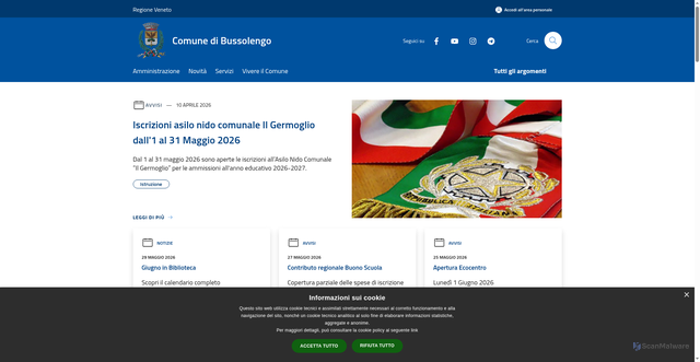 Security scan screenshot of https://www.comune.bussolengo.vr.it