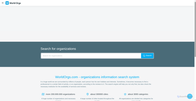 Security scan screenshot of https://worldorgs.com