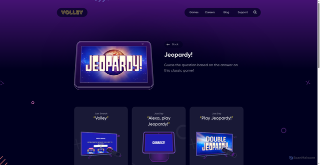 Security scan screenshot of https://www.volleygames.com/skills/jeopardy