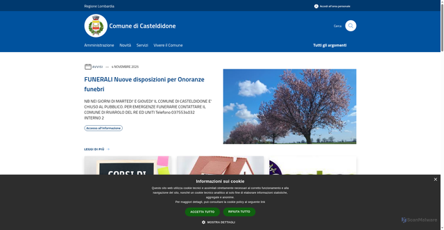 Security scan screenshot of https://www.comune.casteldidone.cr.it/it