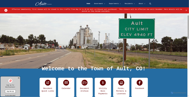 Security scan screenshot of https://aultcolorado.gov/