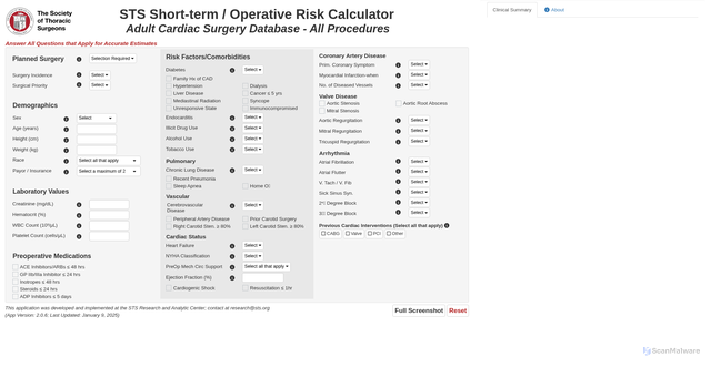 Security scan screenshot of https://acsdriskcalc.research.sts.org