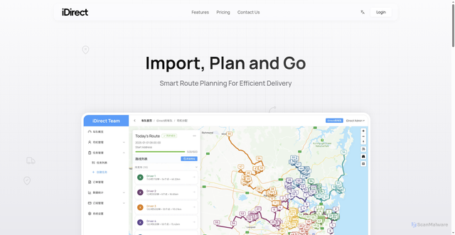 Security scan screenshot of https://idirect-route-planner-admin-8v75nc9tjp.edgeone.app/