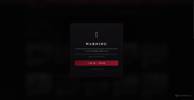 Security scan screenshot of https://gore.best/category/animal-attacks?sort=likes