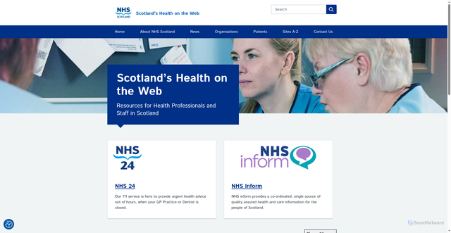 Security scan screenshot of https://scot.nhs.uk