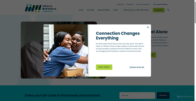 Security scan screenshot of https://mealsonwheelsamerica.org