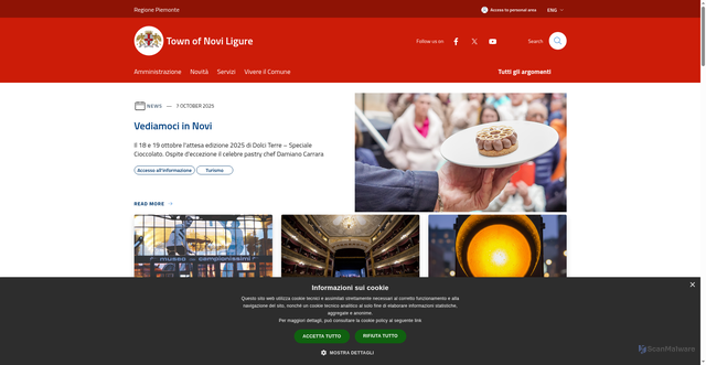 Security scan screenshot of https://www.comune.noviligure.al.it/it