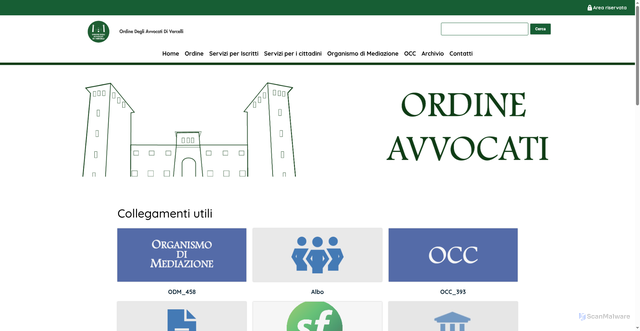 Security scan screenshot of https://www.ordineavvocativercelli.it