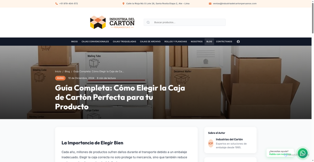 Security scan screenshot of https://industriadelcartonperuanos.pages.dev/blog/como-elegir-caja-carton/